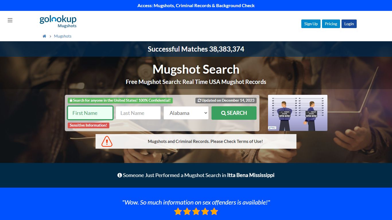 #1 Mugshot Search | Mugshots | Find Mugshots Online - GoLookUp